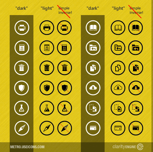 custom crafted icons ready for light and dark themes